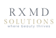 RXMD Solutions logo with the text 'RXMD SOLUTIONS' and the tagline 'where beauty thrives' on a solid white background.